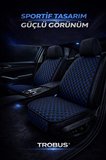 Citroen C4 2011-2015 Uyumlu Kumaş Koltuk Minderi Kapitone Desen Terletmez Yedili Siyah Mavi
