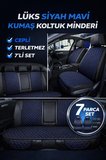 Volkswagen Lupo 1998–2005 Uyumlu Kumaş Koltuk Minderi Kapitone Desen Terletmez Yedili Siyah Mavi