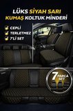 Kia Picanto 2004–2009 Uyumlu Kumaş Koltuk Minderi Kapitone Desen Terletmez Yedili Siyah Sarı