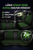 Kia Picanto 2004–2009 Uyumlu Kumaş Koltuk Minderi Kapitone Desen Terletmez Yedili Siyah Yeşil
