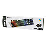 Işıklı   Usb Kablolu  Oyuncu Klavye - Mouse  Set Pl-357