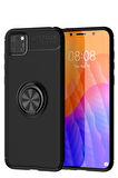 Huawei Y5P Kılıf Range Yüzüklü Silikon - Siyah