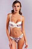 Gitana  Half Push Up Bra,çiçekli Ekru Straplez Konforlu Ve Şık Sütyen