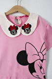 Nakış İşlemeli Minnie Detaylı Bebe Yaka Kız Çocuk Taytlı 2 li Takım