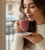 6 Kişilik Seramik 80ml Türk Kahve Fincan Seti Dijital Baskılı Bulaşık Makinasında Yıkanabilir