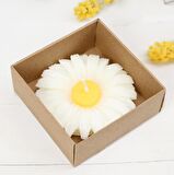 Ham Bez El Çantası & Kahverengi Desenli Çay Fincanı & Kraft Kutulu Mum Hediye Seti