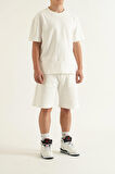 Erkek 2 li Set Yan Baskılı Oversize Comfort Rahat Kesim T-shirt  Şort Takım