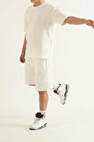 Erkek 2 li Set Yan Baskılı Oversize Comfort Rahat Kesim T-shirt  Şort Takım