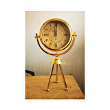Tripod Model Gold Renkte Masa Saati