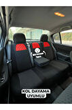Sport Seri Arka Kolçak Uyumlu Fermuarlı Koltuk Kılıfı Krmz