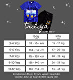 Triliya Pamuklu Unisex Çocuk Kapri Takımı (Cepli & Kordonlu, 3-12 Yaş)