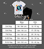 Triliya Pamuklu Unisex Çocuk Kapri Takımı (Cepli & Kordonlu, 3-12 Yaş)