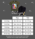 Triliya Pamuklu Unisex Çocuk Kapri Takımı (Cepli & Kordonlu, 3-12 Yaş)