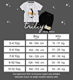 Triliya Pamuklu Unisex Çocuk Kapri Takımı (Cepli & Kordonlu, 3-12 Yaş)
