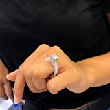 Swarovski Eyfel Modeli Üst Kalite Tektaş Gümüş Yüzük