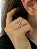 Sertifikalı Swarovski Beş Taş 925 Gümüş Yüzük