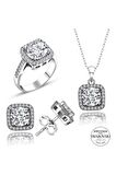 Sertifikalı Baget 3.00 Carat Swarovski  925 Gümüş Set Takım