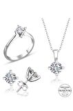 Sertifikalı Swarovski 3 mm Tek Taş 925 Gümüş Set Takım