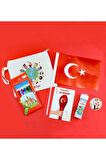 Kuru Boya & Bez Çanta & Türk Bayrağı & Balon & Köpük Baloncuk 23 Nisan Hediye Seti