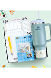 Termos & Planner & Defter & Uçlu Kalem & Mikro Block Yapboz Hediye Seti