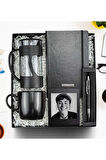 French Press & Defter & Kalem & Çerçeve & Kupa Hediye Seti