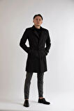Slim Fit Erkek Siyah Trençkot