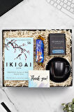Ikigai Kitabı & Siyah Mat Fincan & Selamlıque Türk Kahvesi & Godiva 30gr Domes Çikolata Hediye Seti