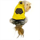 Yellow Lux Duo Kapşonlu Sweatshirt Köpek Kıyafeti Köpek Elbisesi 