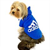 Saks Mavi Adidog Kapşonlu Dual Köpek Sweatshirt Köpek Kazağı