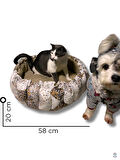 Çift Taraflı Kedi & Köpek Yatağı + Kemik Yastık | Yumuşak, Yıkanabilir, Konforlu
