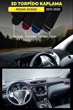 Nıssan Qasqaı (2013-2020) 3d Torpido Koruma Kılıfı - Ön Göğüs Kaplama - Siyah Şerit