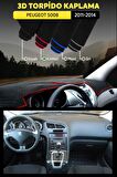 Peugeot 5008 (2011-2014) 3d Torpido Koruma Kılıfı - Ön Göğüs Kaplama - Kırmızı Şerit
