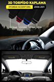 Hyundaı Accent Era (2006-2011) 3d Torpido Koruma Kılıfı - Ön Göğüs Panel Kaplama - Siyah Şerit