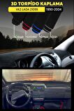 Vaz Lada 21099 (1990-2004) 3d Torpido Koruma Kılıfı - Ön Göğüs Kaplama - Siyah Şerit