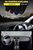 Volvo S40 (2008-2012) 3d Torpido Koruma Kılıfı - Ön Göğüs Kaplama - Gri Şerit