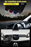 Toyota Corolla (2019-2022) 3d Torpido Koruma Kılıfı - Ön Göğüs Kaplama - Gri Şerit
