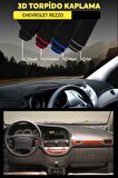 Chevrolet Rezzo 3d Torpido Koruma Kılıfı - Ön Göğüs Kaplama - Siyah Şerit