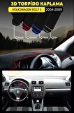 Volkswagen Golf 5 (2004-2009) 3d Torpido Koruma Kılıfı - Ön Göğüs Kaplama - Kırmızı Şerit