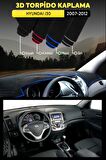 Hyundai I30 2007-2012 3d Torpido Koruma Kılıfı - Ön Göğüs Kaplama - Mavi Şerit