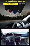 Opel Vectra B (1995-2001) 3d Torpido Koruma Kılıfı - Ön Göğüs Kaplama - Siyah Şerit
