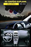 Opel Astra G (1998-2008) 3d Torpido Koruma Kılıfı - Ön Göğüs Kaplama - Mavi Şerit