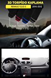 Renault Clıo 3 (2010-2012) 3d Torpido Koruma Kılıfı - Ön Göğüs Kaplama - Siyah Şerit