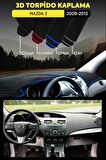 Mazda 3 (2009-2013) 3d Torpido Koruma Kılıfı - Ön Göğüs Kaplama - Mavi Şerit