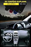 Opel Astra G (1998-2008) 3d Torpido Koruma Kılıfı - Ön Göğüs Kaplama - Gri Şerit