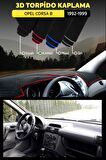 Opel Corsa B (1992-1999) 3d Torpido Koruma Kılıfı - Ön Göğüs Kaplama - Kırmızı Şerit