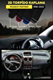 Peugeot Partner (1996-2002) 3d Torpido Koruma Kılıfı - Ön Göğüs Kaplama - Siyah Şerit