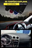 Seat Cordoba (2002-2008) 3d Torpido Koruma Kılıfı - Ön Göğüs Kaplama - Kırmızı Şerit