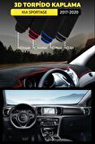 Kıa Sportage (2017-2020) 3d Torpido Koruma Kılıfı - Ön Göğüs Panel Kaplama - Kırmızı Şerit
