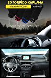 Hyundaı Tucson (2019-2021) 3d Torpido Koruma Kılıfı - Ön Göğüs Panel Kaplama - Siyah Şerit