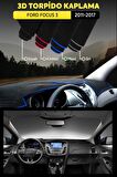 Ford Focus 3 (2011-2017) 3d Torpido Kılıfı Panel Koruyucu Göğüs Kaplama - Mavi Şerit